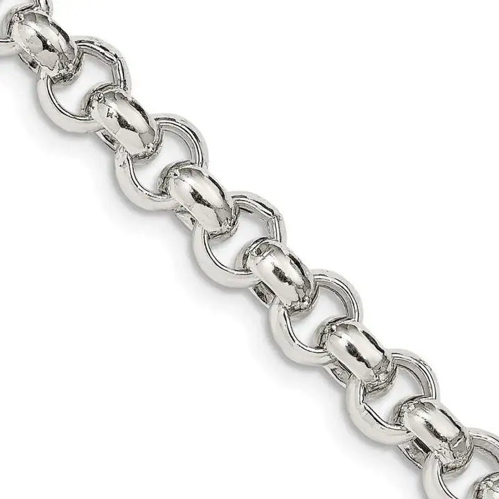Sterling Silver 7.75mm Semi-solid Rolo Chain Necklace - Larson Jewelers