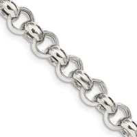 Collier chaîne rolo semi-solide en argent sterling de 9,5 mm