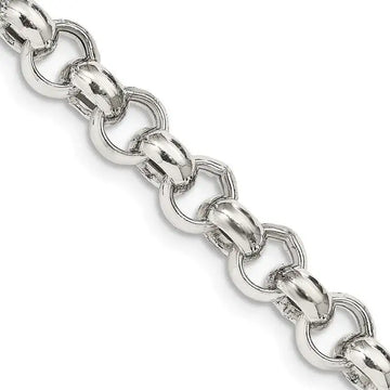 Sterling Silver 9.5mm Semi-solid Rolo Chain Necklace - Larson Jewelers