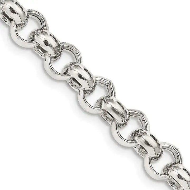 Sterling Silver 9.5mm Semi-solid Rolo Chain Necklace - Larson Jewelers