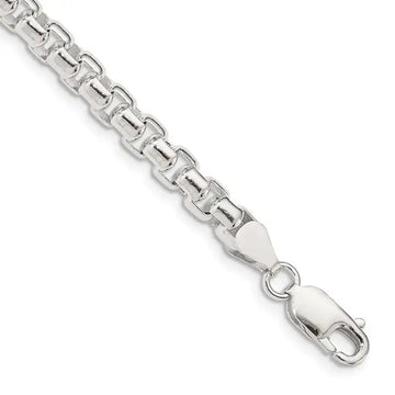 Sterling Silver 5.2mm Round Box Chain Bracelet - Larson Jewelers