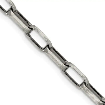 Sterling Silver Antiqued 4.8mm Elongated Open Link Chain Necklace - Larson Jewelers
