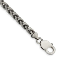 Bracelet chaîne Spiga ronde en argent sterling vieilli de 6 mm
