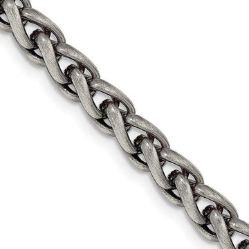 Sterling Silver Antiqued 6mm Round Spiga Chain Necklace - Larson Jewelers