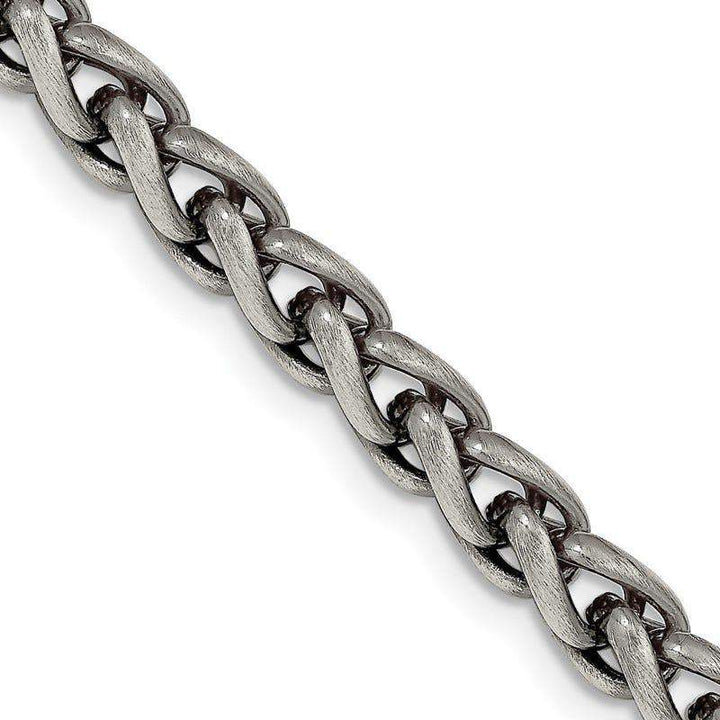 Sterling Silver Antiqued 6mm Round Spiga Chain Necklace - Larson Jewelers
