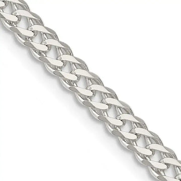 Sterling Silver 4.25mm 6 Side D/C Flat Double Curb Chain Necklace - Larson Jewelers