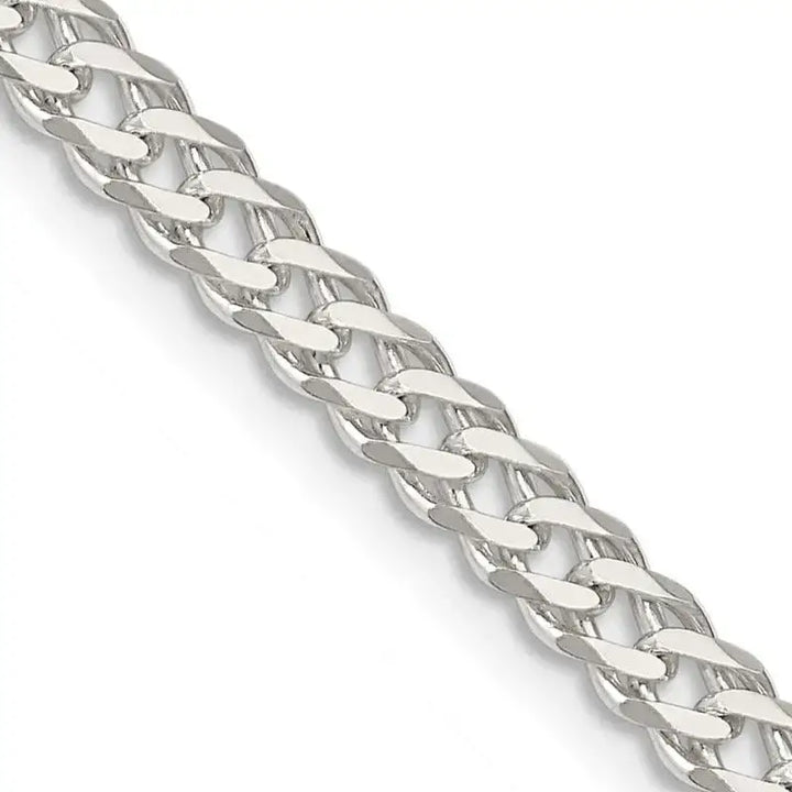 Sterling Silver 4.25mm 6 Side D/C Flat Double Curb Chain Necklace - Larson Jewelers
