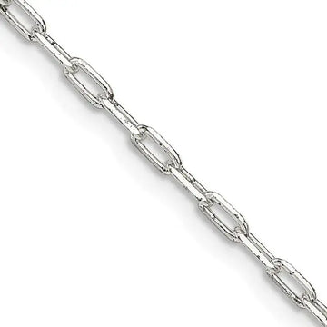 Sterling Silver 2mm Elongated Open Link Chain Necklace - Larson Jewelers