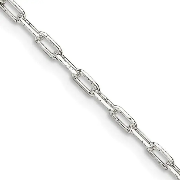 Sterling Silver 2mm Elongated Open Link Chain Necklace - Larson Jewelers