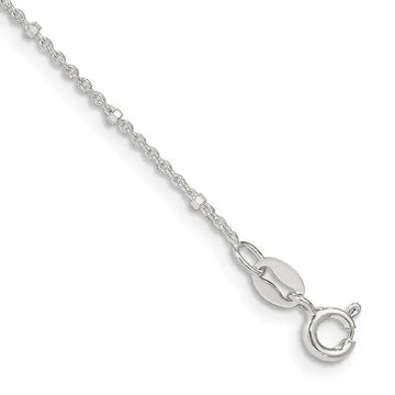 Sterling Silver 1.25mm Rolo with Beads Chain Anklet - Larson Jewelers