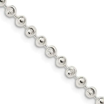 Sterling Silver 3mm Fancy Beaded Chain Necklace - Larson Jewelers