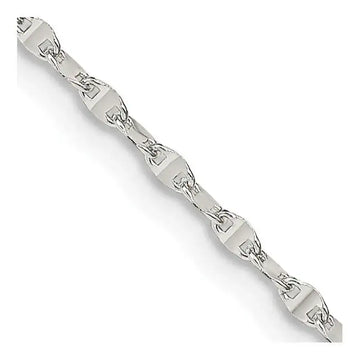 Sterling Silver 1.75mm Fancy Wave Flat Link Chain Necklace - Larson Jewelers