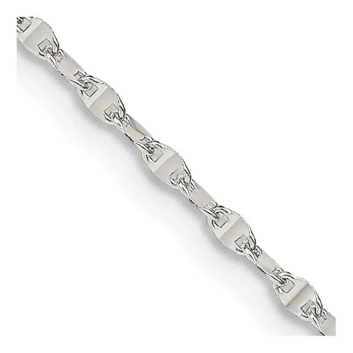 Sterling Silver 1.75mm Fancy Wave Flat Link Chain Necklace - Larson Jewelers