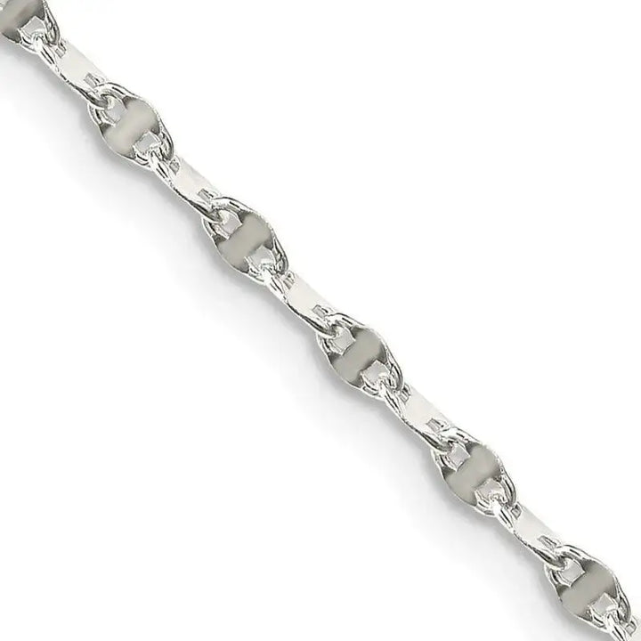 Sterling Silver 2.25mm Fancy Wave Flat Link Chain Necklace - Larson Jewelers