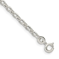 Bracelet chaîne rolo ovale fantaisie en argent sterling de 2,75 mm
