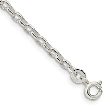 Sterling Silver 2.75mm Oval Fancy Rolo Chain Bracelet - Larson Jewelers