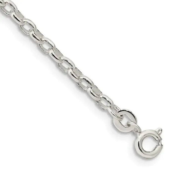 Sterling Silver 2.75mm Oval Fancy Rolo Chain Bracelet - Larson Jewelers