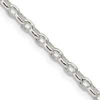 Collier chaîne rolo ovale fantaisie en argent sterling de 2,75 mm