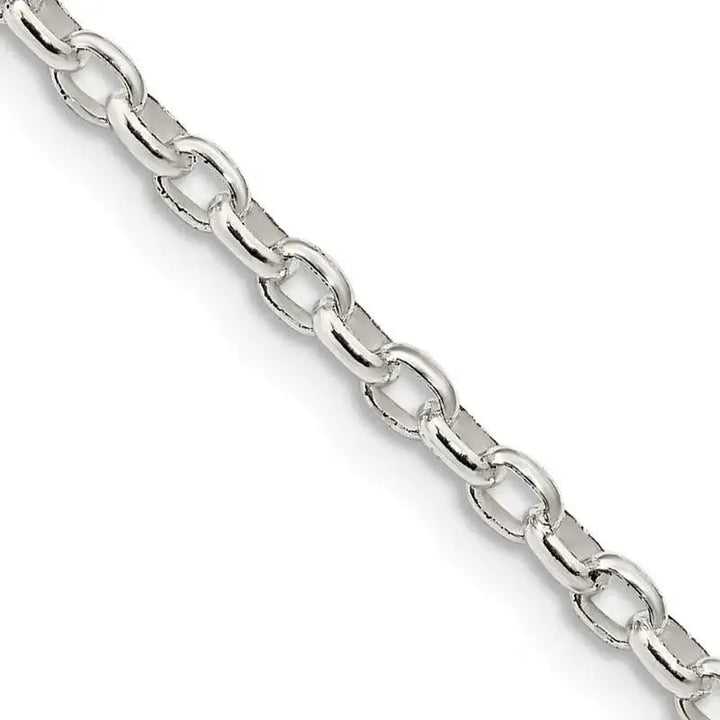 Sterling Silver 2.75mm Oval Fancy Rolo Chain Necklace - Larson Jewelers