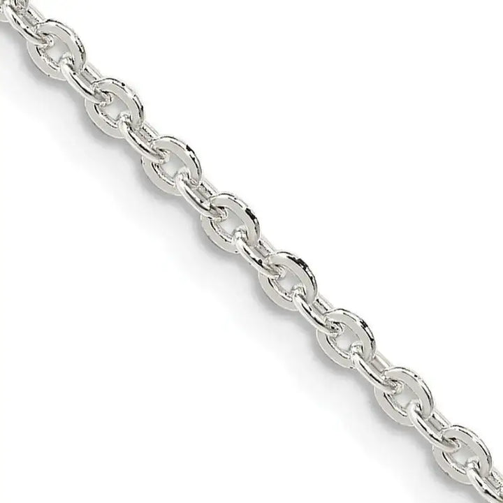 Sterling Silver 2mm Flat Link Cable Chain Necklace - Larson Jewelers