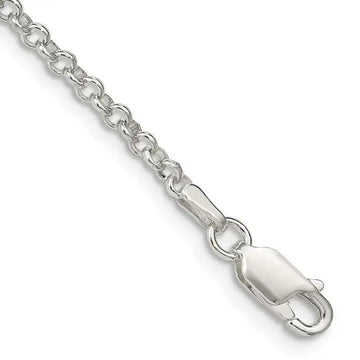 Sterling Silver 2.5mm Rolo Chain Anklet - Larson Jewelers