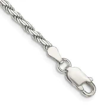 Sterling Silver 2.5mm Flat Rope Chain Bracelet - Larson Jewelers