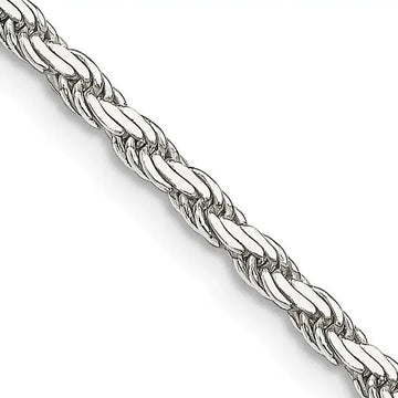 Sterling Silver 2.5mm Flat Rope Chain Necklace - Larson Jewelers