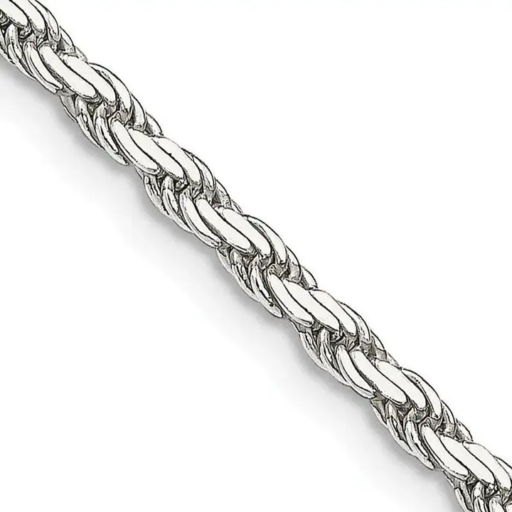 Sterling Silver 2.5mm Flat Rope Chain Necklace - Larson Jewelers