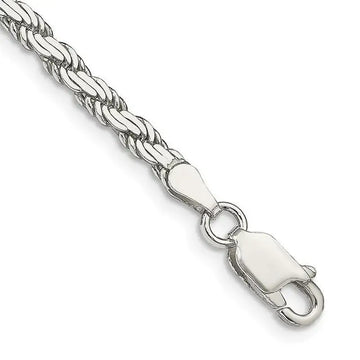 Sterling Silver 3.1mm Flat Rope Chain Bracelet - Larson Jewelers
