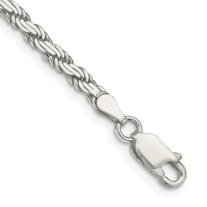 Sterling Silver 3.1mm Flat Rope Chain Bracelet - Larson Jewelers