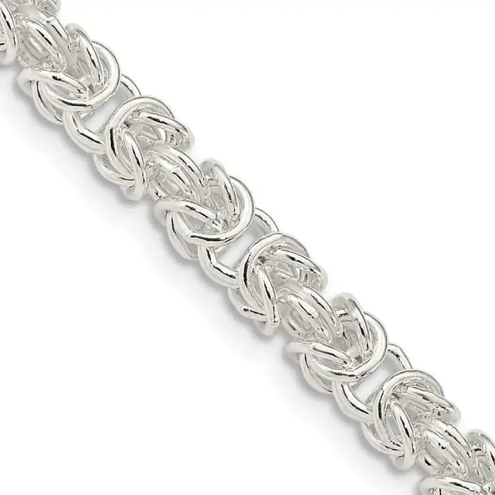 Sterling Silver 4.75mm Rounded Byzantine Chain Necklace - Larson Jewelers
