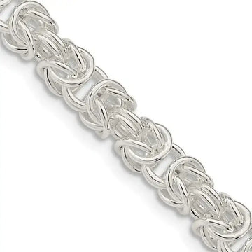 Sterling Silver 5.5mm Rounded Byzantine Chain Necklace - Larson Jewelers
