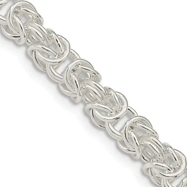 Sterling Silver 5.5mm Rounded Byzantine Chain Necklace - Larson Jewelers