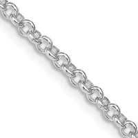 Collier chaîne rolo en argent sterling plaqué rhodium de 2,5 mm