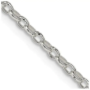 Sterling Silver 1.6mm Oval Fancy Rolo Chain Necklace w/4in ext. - Larson Jewelers