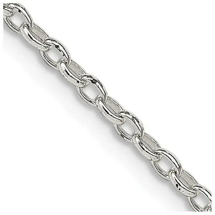 Sterling Silver 1.6mm Oval Fancy Rolo Chain Necklace w/4in ext. - Larson Jewelers