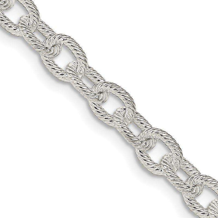 Sterling Silver 6.25 Fancy Patterned Rolo Chain Necklace - Larson Jewelers