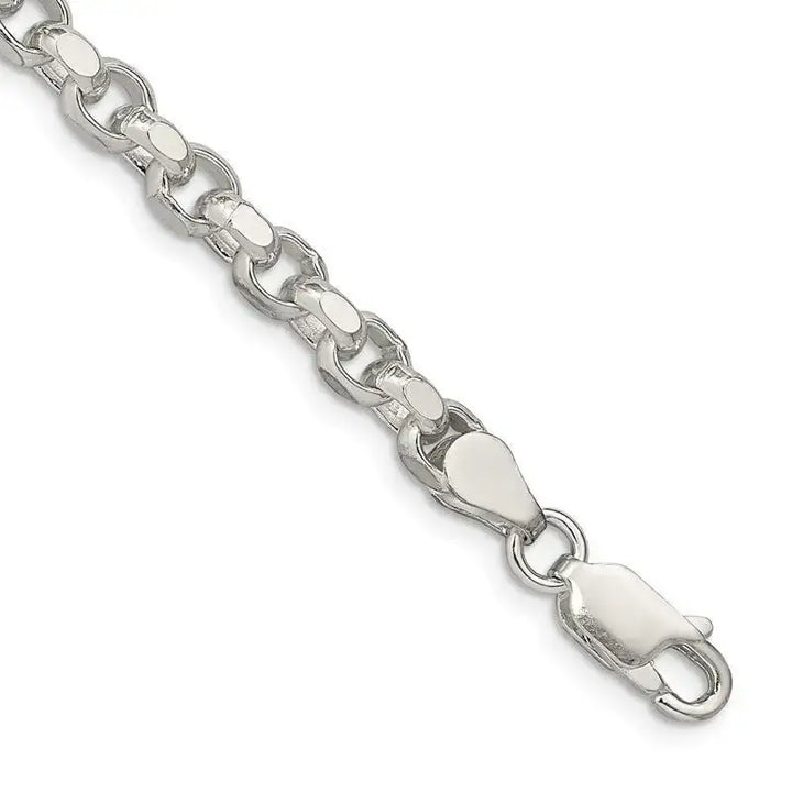Sterling Silver 4mm Diamond-cut Rolo Chain Bracelet - Larson Jewelers