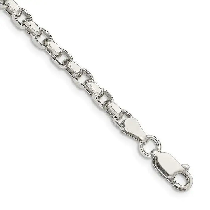 Sterling Silver 3.5mm Diamond-cut Rolo Chain Bracelet - Larson Jewelers