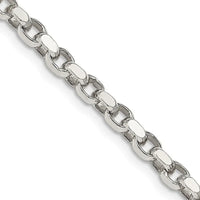 Collier chaîne rolo en argent sterling de 3,5 mm avec diamant taillé