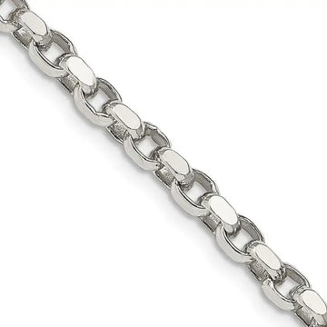 Sterling Silver 3.5mm Diamond-cut Rolo Chain Necklace - Larson Jewelers