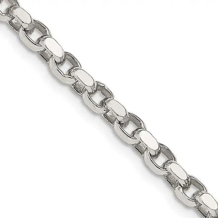 Sterling Silver 3.5mm Diamond-cut Rolo Chain Necklace - Larson Jewelers