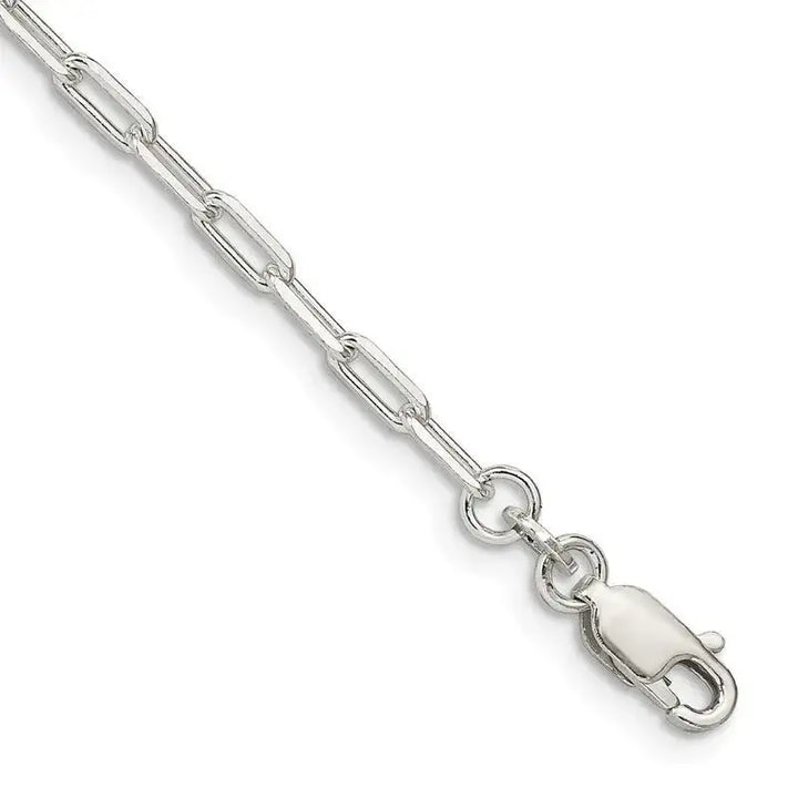 Sterling Silver 2.75mm Elongated Open Link Chain Bracelet - Larson Jewelers