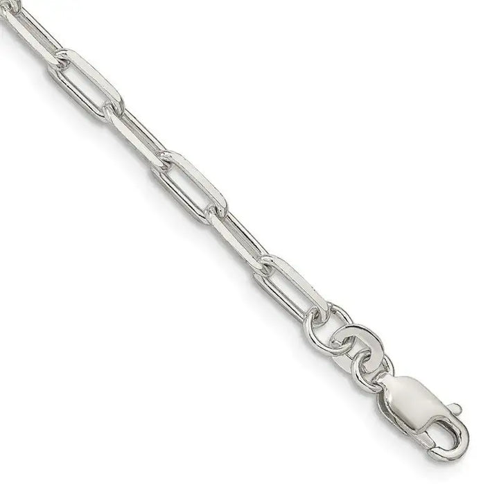 Sterling Silver 3.25mm Elongated Open Link Chain Bracelet - Larson Jewelers