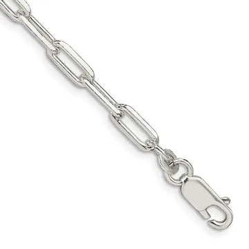 Sterling Silver 4.25mm Elongated Open Link Chain Bracelet - Larson Jewelers