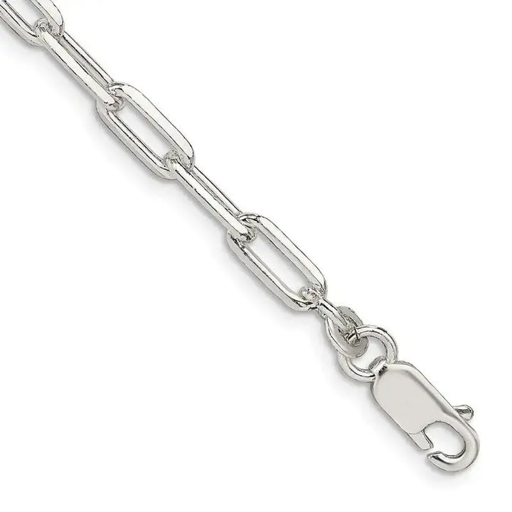 Sterling Silver 4.25mm Elongated Open Link Chain Bracelet - Larson Jewelers