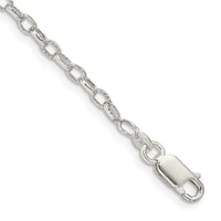 Bracelet chaîne rolo fantaisie en argent sterling de 3 mm