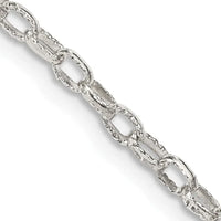 Collier chaîne rolo fantaisie en argent sterling de 3 mm