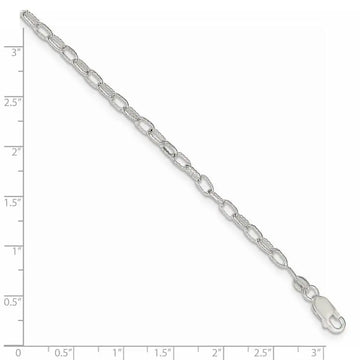 Sterling Silver 3.75mm Fancy Rolo Chain Bracelet - Larson Jewelers