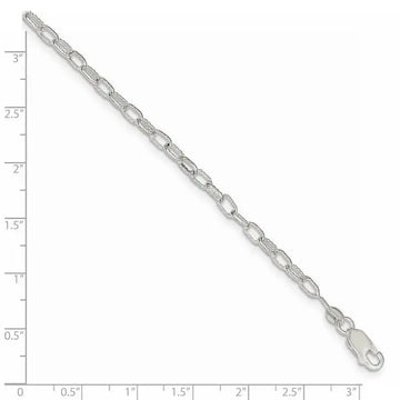 Sterling Silver 3.75mm Fancy Rolo Chain Bracelet - Larson Jewelers